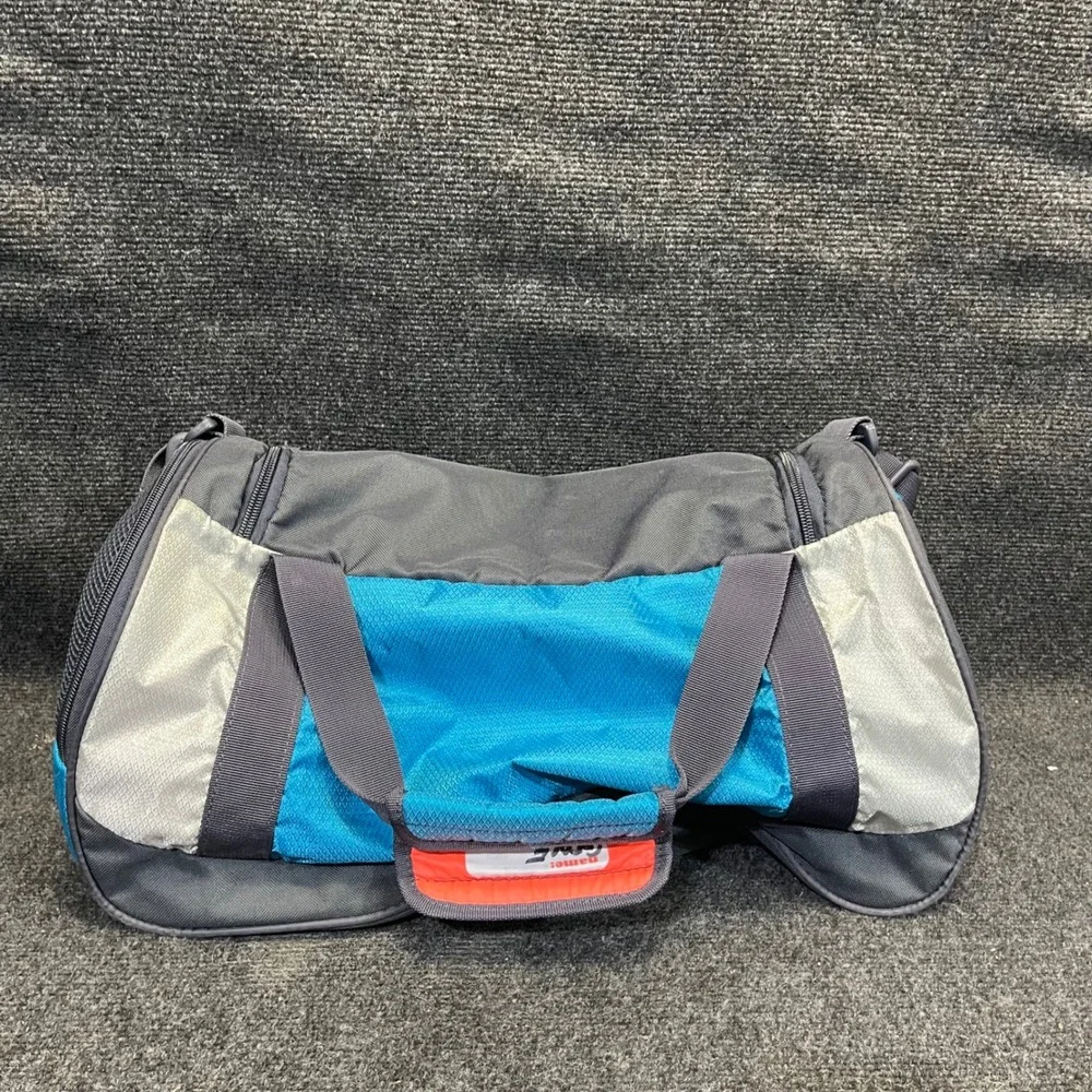 adidas Defender Small Duffle Bag Blue Grey Sports Gym Travel Gear Luggage